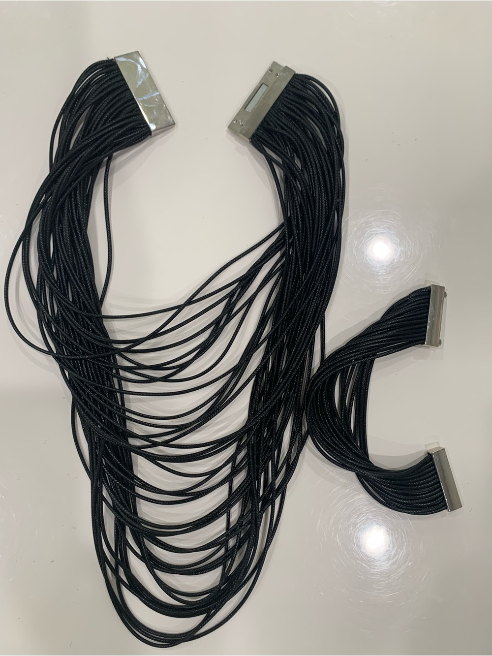 Black Multi-Strand Pendant Necklace by - Picture 11 of 12
